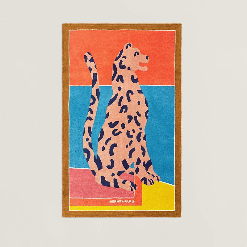 まるで絵画のよう\tHermes\tLa Panthere a la Plage ビーチタオル La Panthere a la Plage beach towel | Hermès USA